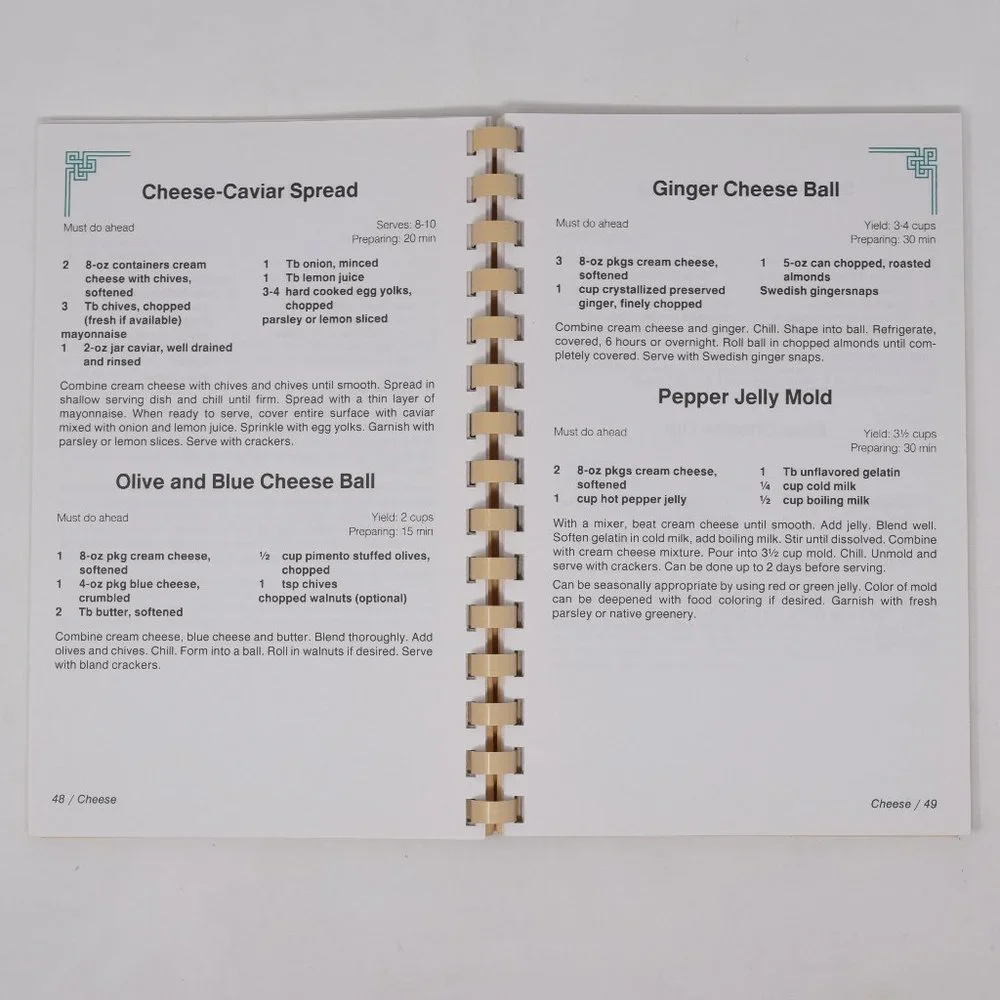 Appetizers Southern Style Junior League Greensboro NC 1992 Vintage Cookbook Food